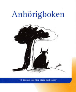 Bild av omslaget till Anhörigboken producerad för Merck Serono efter idé, text och layout av Sara Natt och Dag & Stefan Olsson.